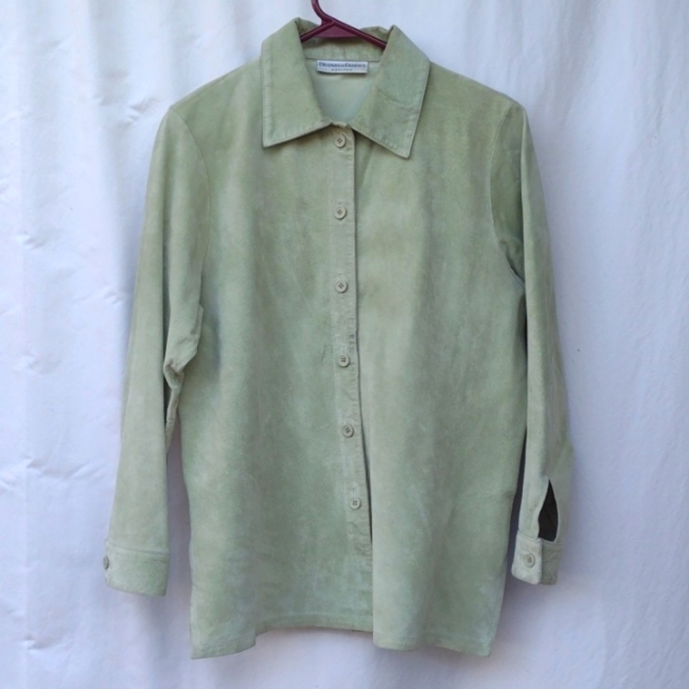 Draper's and Damon's Light Green Suede Jacket Women's Petite Small